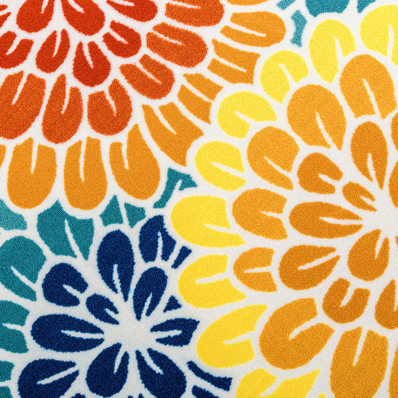 DECOMALL SUNSHINE Floral Outdoor Area Rug Yellow/Red/Blue